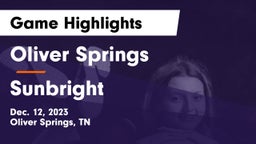 Oliver Springs  vs Sunbright  Game Highlights - Dec. 12, 2023