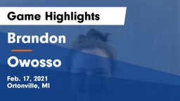 Brandon  vs Owosso  Game Highlights - Feb. 17, 2021