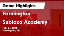 Farmington  vs Subiaco Academy Game Highlights - Feb. 24, 2024