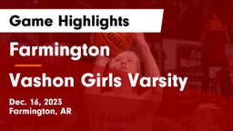 Farmington  vs Vashon Girls Varsity Game Highlights - Dec. 16, 2023