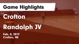 Crofton  vs Randolph JV Game Highlights - Feb. 8, 2019