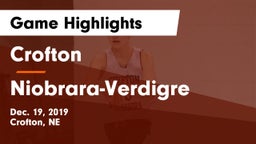 Crofton  vs Niobrara-Verdigre  Game Highlights - Dec. 19, 2019