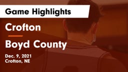 Crofton  vs Boyd County Game Highlights - Dec. 9, 2021