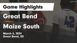 Great Bend  vs Maize South  Game Highlights - March 6, 2024