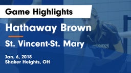 Hathaway Brown  vs St. Vincent-St. Mary  Game Highlights - Jan. 6, 2018