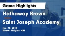 Hathaway Brown  vs Saint Joseph Academy Game Highlights - Jan. 10, 2018