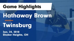 Hathaway Brown  vs Twinsburg Game Highlights - Jan. 24, 2018