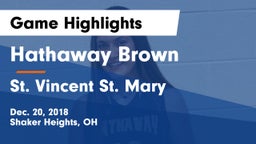 Hathaway Brown  vs St. Vincent St. Mary  Game Highlights - Dec. 20, 2018