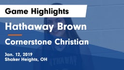 Hathaway Brown  vs Cornerstone Christian Game Highlights - Jan. 12, 2019