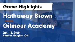 Hathaway Brown  vs Gilmour Academy  Game Highlights - Jan. 16, 2019