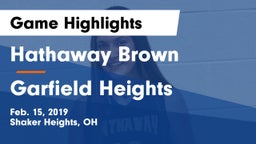 Hathaway Brown  vs Garfield Heights  Game Highlights - Feb. 15, 2019