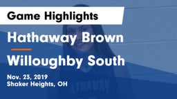 Hathaway Brown  vs Willoughby South  Game Highlights - Nov. 23, 2019