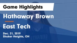 Hathaway Brown  vs East Tech  Game Highlights - Dec. 21, 2019