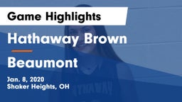 Hathaway Brown  vs Beaumont Game Highlights - Jan. 8, 2020