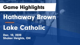 Hathaway Brown  vs Lake Catholic  Game Highlights - Dec. 10, 2020