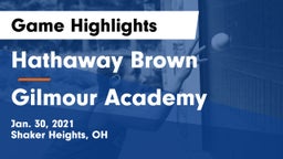 Hathaway Brown  vs Gilmour Academy  Game Highlights - Jan. 30, 2021