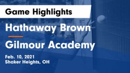 Hathaway Brown  vs Gilmour Academy  Game Highlights - Feb. 10, 2021