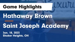Hathaway Brown  vs Saint Joseph Academy Game Highlights - Jan. 18, 2023