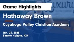Hathaway Brown  vs Cuyahoga Valley Christian Academy  Game Highlights - Jan. 25, 2023