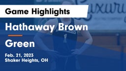 Hathaway Brown  vs Green  Game Highlights - Feb. 21, 2023
