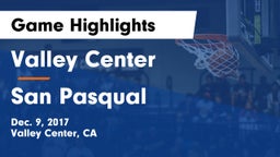 Valley Center  vs San Pasqual  Game Highlights - Dec. 9, 2017