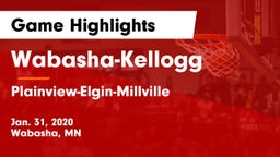 Wabasha-Kellogg  vs Plainview-Elgin-Millville  Game Highlights - Jan. 31, 2020