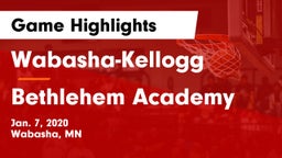 Wabasha-Kellogg  vs Bethlehem Academy  Game Highlights - Jan. 7, 2020
