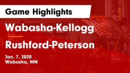 Wabasha-Kellogg  vs Rushford-Peterson  Game Highlights - Jan. 7, 2020