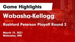 Wabasha-Kellogg  vs Rushford Peterson Playoff Round 2 Game Highlights - March 19, 2021