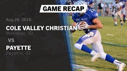 Recap: Cole Valley Christian  vs. Payette  2016