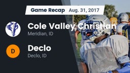 Recap: Cole Valley Christian  vs. Declo  2017
