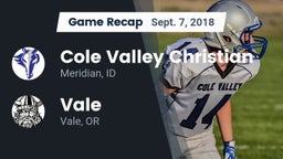 Recap: Cole Valley Christian  vs. Vale  2018