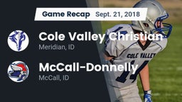 Recap: Cole Valley Christian  vs. McCall-Donnelly  2018