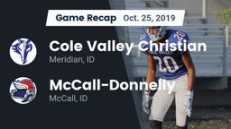 Recap: Cole Valley Christian  vs. McCall-Donnelly  2019
