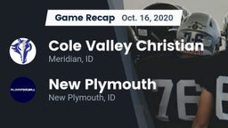 Recap: Cole Valley Christian  vs. New Plymouth  2020