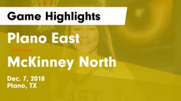 Plano East  vs McKinney North  Game Highlights - Dec. 7, 2018
