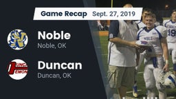 Recap: Noble  vs. Duncan  2019