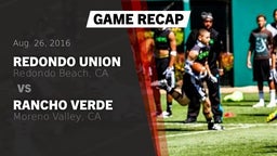 Recap: Redondo Union  vs. Rancho Verde  2016