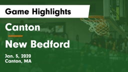 Canton   vs New Bedford  Game Highlights - Jan. 5, 2020