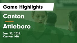 Canton   vs Attleboro  Game Highlights - Jan. 30, 2023