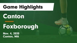 Canton   vs Foxborough  Game Highlights - Nov. 4, 2020