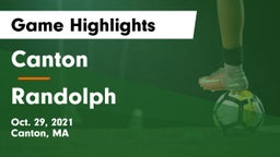 Canton   vs Randolph  Game Highlights - Oct. 29, 2021