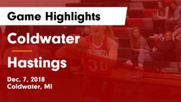 Coldwater  vs Hastings  Game Highlights - Dec. 7, 2018