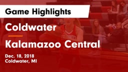 Coldwater  vs Kalamazoo Central  Game Highlights - Dec. 18, 2018