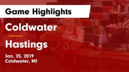 Coldwater  vs Hastings  Game Highlights - Jan. 25, 2019