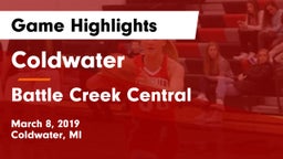 Coldwater  vs Battle Creek Central  Game Highlights - March 8, 2019