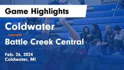 Coldwater  vs Battle Creek Central  Game Highlights - Feb. 26, 2024