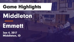 Middleton  vs Emmett  Game Highlights - Jan 4, 2017