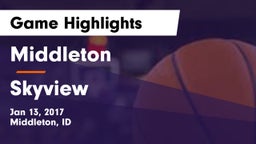 Middleton  vs Skyview  Game Highlights - Jan 13, 2017