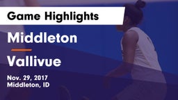 Middleton  vs Vallivue  Game Highlights - Nov. 29, 2017